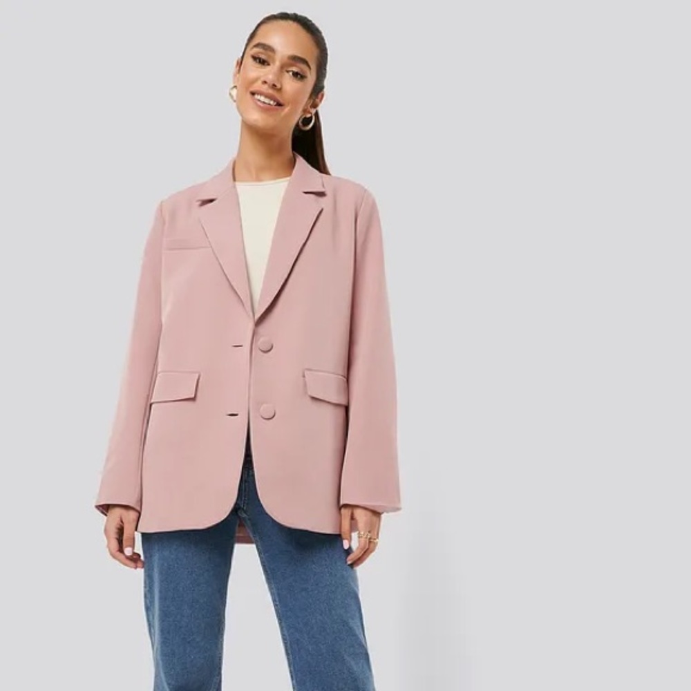 NA-KD pink loose fit blazer